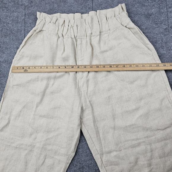 POSSE Pants Womens XL Beige Linen Effortless Coastal Quiet Luxury Wide Leg Ducky - Picture 5 of 8